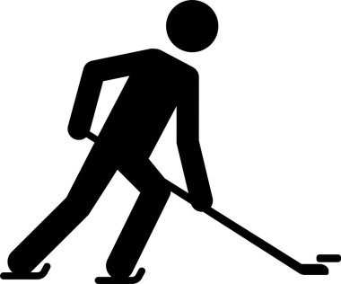 Buz hokeyi oyuncusu ikonu. Spor tabelaları ve sembolleri.