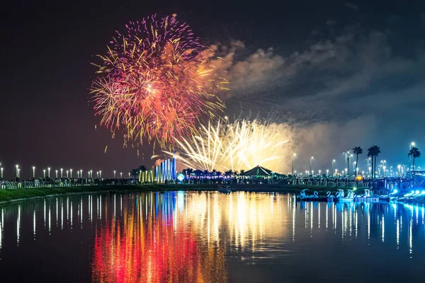 Fireworks Khobar Saudi Arabia September 2022 National Day Celebration Kingdom — Stock Photo, Image
