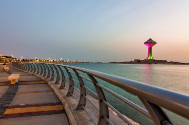 Suudi Arabistan 'ın Khobar sahil manzarası.