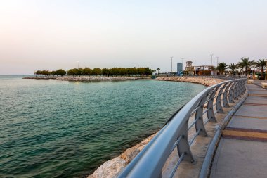 Suudi Arabistan 'ın Khobar sahil manzarası.