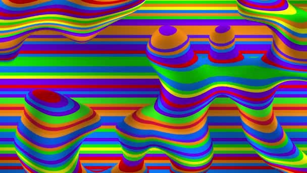 Abstraktes Welliges Looping Video Nahtlose Abstrakte Wellenförmige Psychedelische Hintergrund Für — Stockvideo