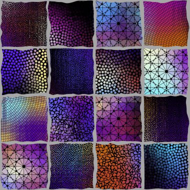 Kusursuz mozaik sanat kalıpları. Soyut sanat arkaplanı... vektör resmi.