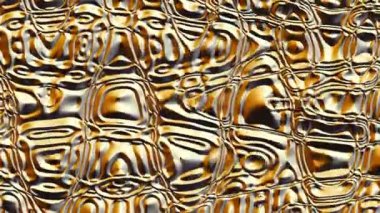 Soyut dalga döngüsü videosu. Döngü oynatmak için kusursuz soyut saykodelik arkaplan. Altın 3d dokusu