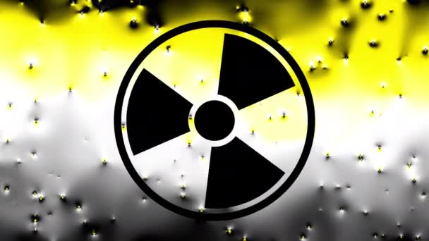 Radyasyon Uyarı Sembolü Çeviriyorum Döngü Görüntüsü — Stok video