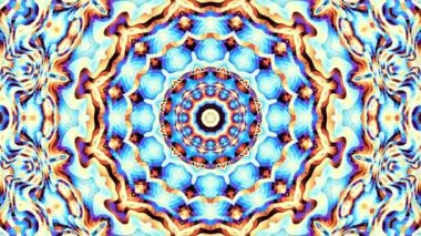 Soyut mandala dönüşümü. Kusursuz döngü görüntüsü. Sonsuz dönüşüm çemberi.