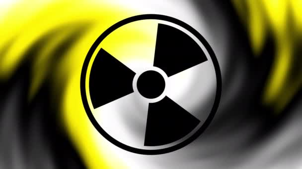 Girando Símbolo Advertencia Radiación Grabaciones Bucle — Vídeo de stock