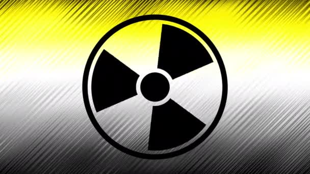 Περιστρέφω Ένα Προειδοποιητικό Σύμβολο Ακτινοβολίας Looping Πλάνα — Αρχείο Βίντεο