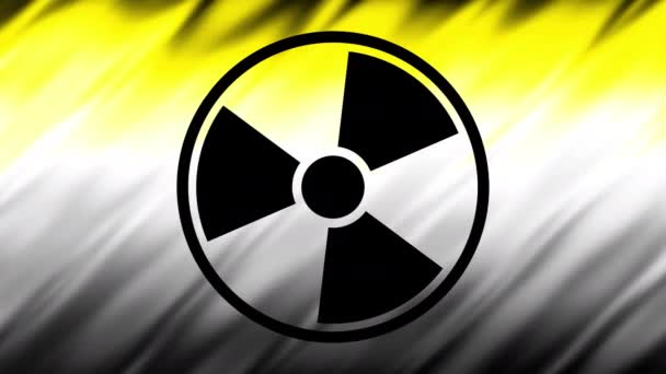 Girando Símbolo Advertencia Radiación Grabaciones Bucle — Vídeos de Stock