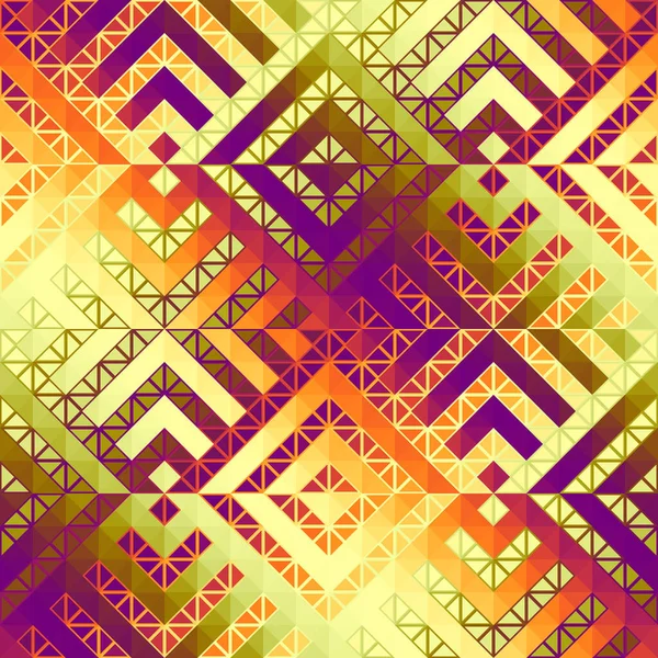 Naadloos Patroon Van Een Driehoek Azteekse Abstracte Lage Polygeometrisch Ornament — Stockvector