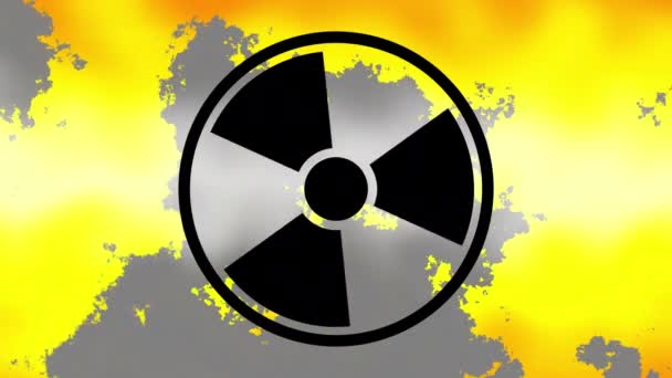 Faisant Tourner Symbole Avertissement Radiation Vidéo Boucle — Video