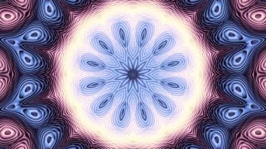 Soyut mandala dönüşümü. Kusursuz döngü görüntüsü. Sonsuz dönüşüm çemberi.