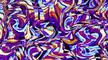 Soyut dalgalı döngülü 4K video. Kusursuz soyut dalgalı psikedelik mozaik. Döngü çalma için sanat arkaplanı.
