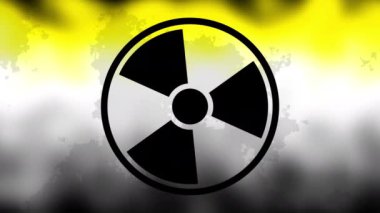 Radyasyon uyarı sembolü çeviriyorum. 4k Döngü Görüntüsü.