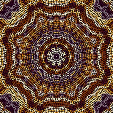 Kusursuz mozaik sanat modeli. Mozaik mandala. Vektör resmi