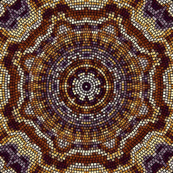 Padrão Arte Mosaico Sem Costura Mandala Mosaica Imagem Vetorial — Vetor de Stock