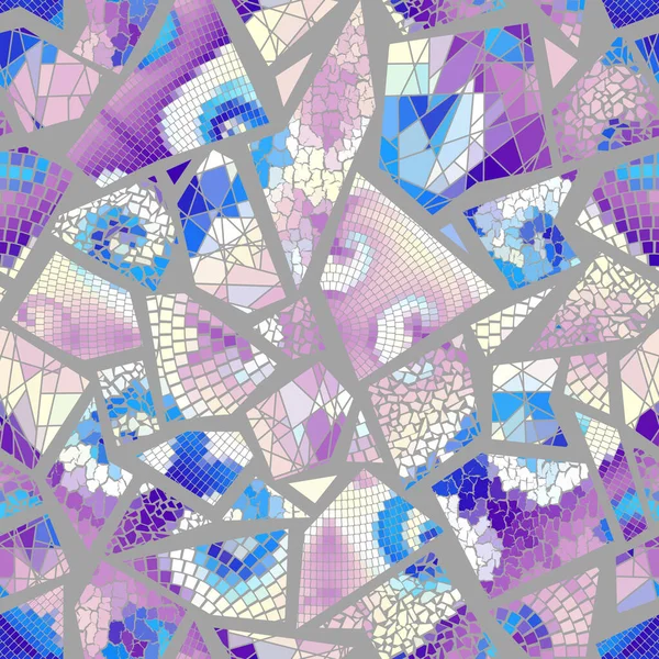 Nahtloses Mosaikmuster Abstrakte Kunst Hintergrund Vektorbild — Stockvektor