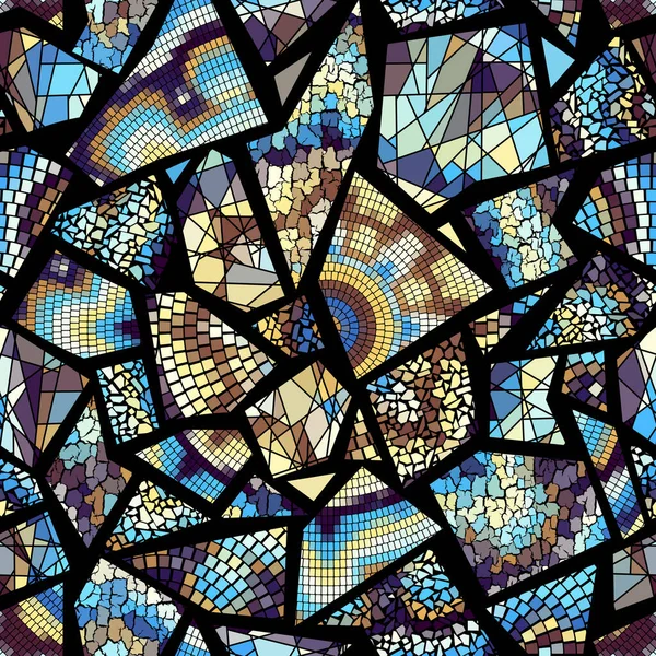 Бесшовный Образец Мозаики Абстрактное Художественное Фоновое Изображение — стоковый вектор