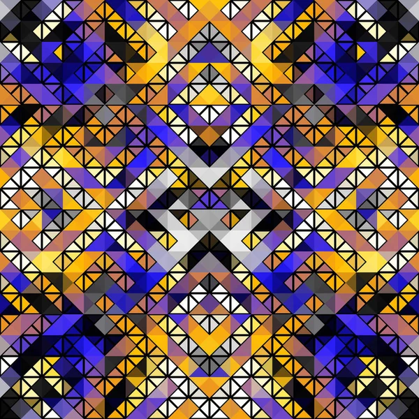 Naadloos Patroon Van Een Driehoek Azteekse Abstracte Lage Polygeometrisch Ornament — Stockvector