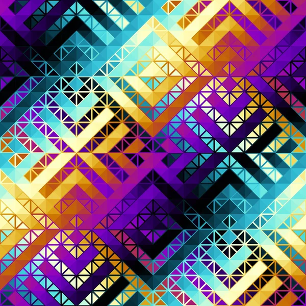 Modèle Sans Couture Triangle Ornement Abstrait Aztèque Basse Poly Géométrique — Image vectorielle
