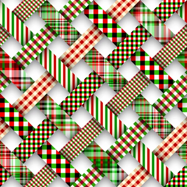 Seamless Background Pattern Christmas Patchwork Pattern Vector Image — Stock Vector