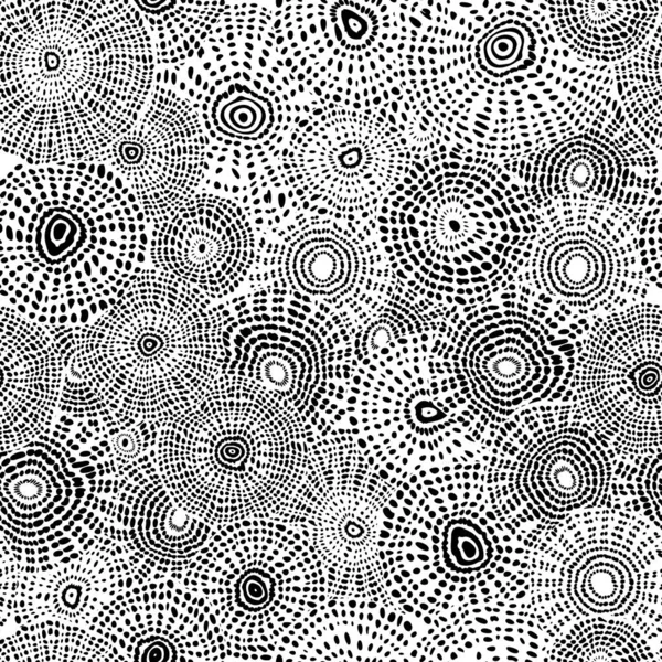 Naadloos Mozaïek Kunst Patroon Eenvoudig Zwart Wit Patroon Vectorafbeelding — Stockvector