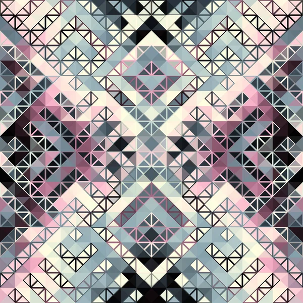 Modèle Sans Couture Triangle Ornement Abstrait Aztèque Basse Poly Géométrique — Image vectorielle