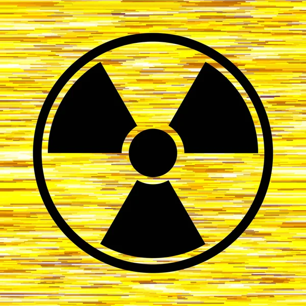 Simbolo Radiazione Nucleare Sulla Parete Gialla Grunge Sfondo Vettoriale — Vettoriale Stock