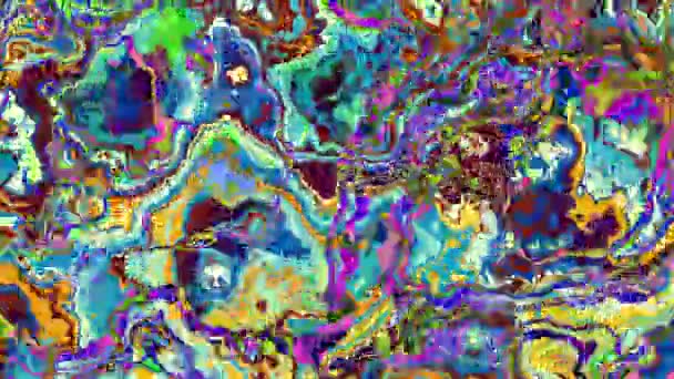 摘要波浪式回旋视频 无缝隙抽象迷幻背景音乐回放 液体大理石 — 图库视频影像