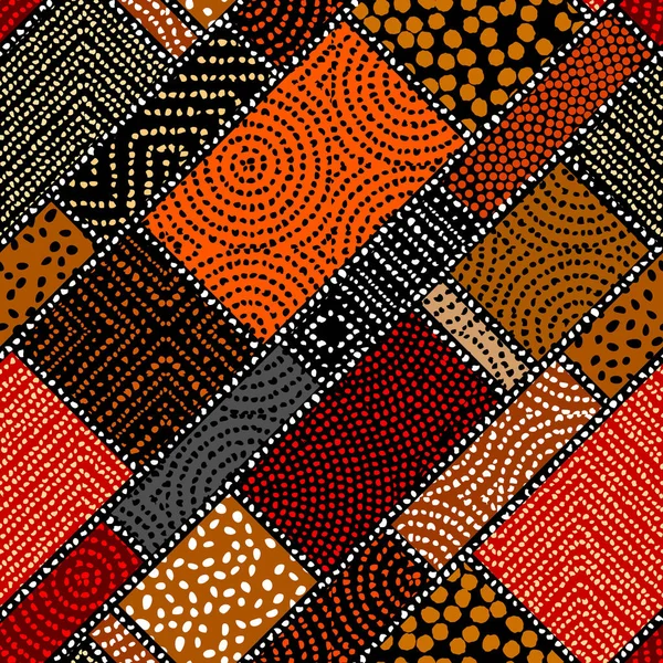 Seamless Background Pattern Abstract Ethnic Tribal Pattern Geometric Patchwork Style —  Vetores de Stock