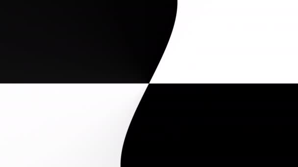 Mozgó Geometrikus Fekete Fehér Formák Fekete Fehér Színek Keverése Zökkenőmentes — Stock videók