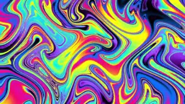 Soyut dalga döngüsü videosu. Döngü oynatmak için kusursuz soyut saykodelik arkaplan. Sıvı mermer.