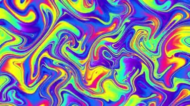 Soyut dalga döngüsü videosu. Döngü oynatmak için kusursuz soyut saykodelik arkaplan. Sıvı mermer.