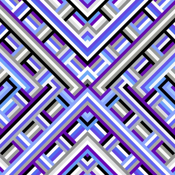 Sömlös Vektorbild Små Linjer Blå Aztekiska Sillben Mönster Regelbundna Linjer — Stock vektor