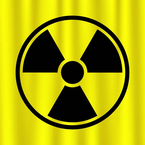 Nukleáris Sugárzás Szimbólum Grunge Sárga Falon Vektorháttér — Stock Vector
