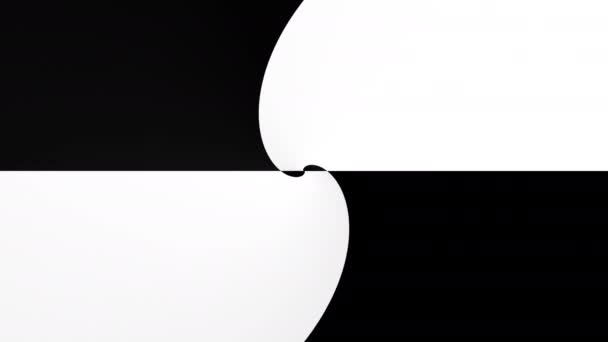 기하학적 검은색 흰색의 도형을 움직이는 이섞여 바다없는 — 비디오