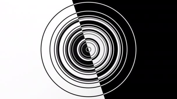 Переміщення Геометричної Чорно Білої Форми Змішування Чорно Білих Кольорів Безшовні — стокове відео