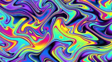 Soyut dalga döngüsü videosu. Döngü oynatmak için kusursuz soyut saykodelik arkaplan. Sıvı mermer.