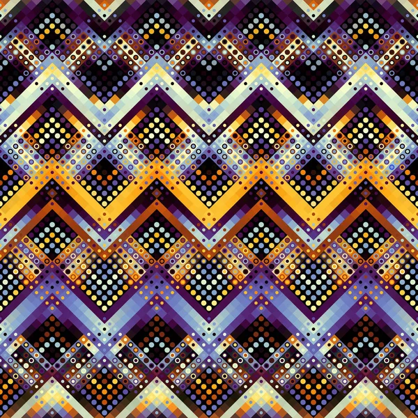 抽象的几何雪弗龙图案 Pixel艺术风格 矢量无缝图像 — 图库矢量图片