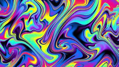 Soyut dalga döngüsü videosu. Döngü oynatmak için kusursuz soyut saykodelik arkaplan. Sıvı mermer.