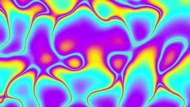 4k 'lık soyut döngü videosu. Döngü oynatmak için kusursuz soyut dalgalı psikedelik sıvı yüzey arkaplanı. Asit psikedelik renkleri.