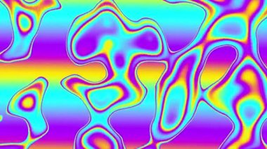 4k 'lık soyut döngü videosu. Döngü oynatmak için kusursuz soyut dalgalı psikedelik sıvı yüzey arkaplanı. Asit psikedelik renkleri.