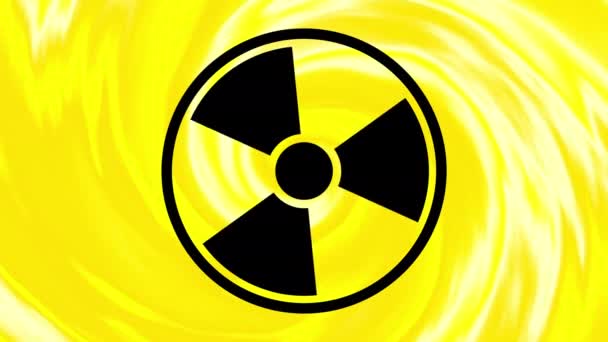 Radyasyon Uyarı Sembolü Çeviriyorum Döngü Görüntüsü — Stok video