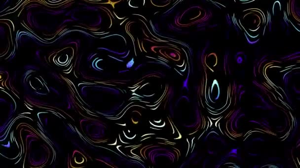Abstract Wavy Looping Video Seamless Abstract Psychedelic Black Background Loop — стоковое видео