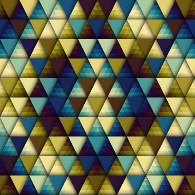 Soyut, dikişsiz fayanssız desen. Üçgen Aztek arka planı. Vektör resmi.