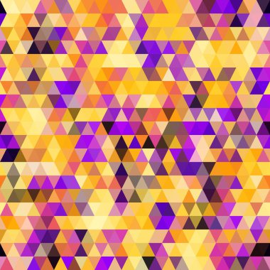 Soyut, dikişsiz fayanssız desen. Üçgenler dokuyu şekillendirir. Vektör resmi.