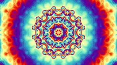 Soyut mandala dönüşümü. Kusursuz döngü görüntüsü. Sonsuz dönüşüm çemberi.