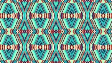 Hareket eden geometrik şekiller. Simetrik Aztek doğal dönüşüm videosu. Kusursuz 4k döngü görüntüsü.