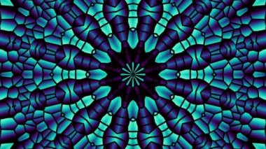 Transforming abstract mandala. Seamless loop footage. Endless transforming circle. Emerald green mandala