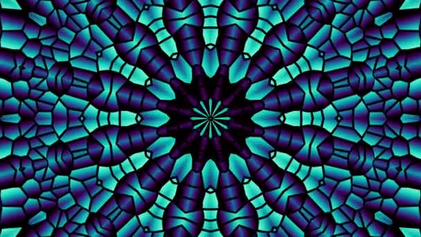 Transforming Abstract Mandala Seamless Loop Footage Endless Transforming Circle Emerald — Wideo stockowe