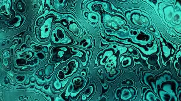 Abstract Looping Video Living Marble Malachite Wavy Psychedelic Background Loop — Vídeo de stock